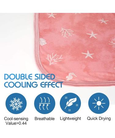 Cooling Blanket | Double Sided Cold Effect | Coastal Theme | King Size 108x90 | Lightweight & Breathable | Heat Transfer Technology | Ideal for Hot Sleepers | Coral Pink - Buy Online on GoSupps.com
