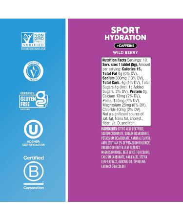 Nuun Electrolyte Drink Tabs Energy Wild Berry 8 Count 1.9 Ounce Wild Berry - With Caffeine 10 Count (Pack of 8) - Buy Online on GoSupps.com