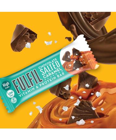 Fulfil Chocolate Salted Caramel Protein Bar - 15 x 40g Bars | High Protein, Low Sugar, 9 Vitamins - Buy Online on GoSupps.com