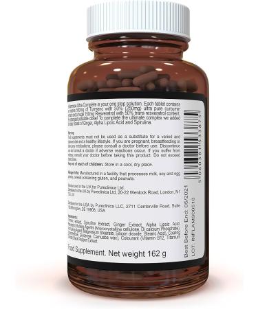 INFLAMMEASE Ultra Complete 1305mg x 360 Tablets - 5-in-1 Supplement with Ginger, Curcumin, Spirulina, ALA & Resveratrol | Pack of 4 Bottles of 90 Tablets - Buy Online on GoSupps.com