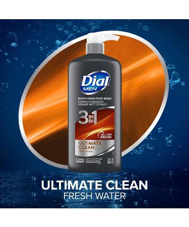 Dial Men 3in1 Ultimate Clean Body, Hair, and Face Wash - 69 fl oz (3-23 fl oz Bottles) - Buy Online on GoSupps.com