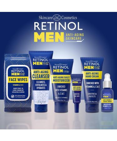 Retinol Men's Gel Cleanser Gently Exfoliates skin for Improved Texture Men Anti- Aging Facial Wipes - Quickly cleanses Face from sweat oil and pore-clogging dirt without any heavy residue - Buy Online on GoSupps.com