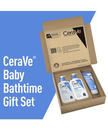 CeraVe Baby Bath Time Essentials Gift Set - Baby Wash, Lotion, & Diaper Rash Cream - Fragrance & Paraben-Free - 8oz Shampoo, 8oz Lotion, 3oz Ointment - Buy Online on GoSupps.com