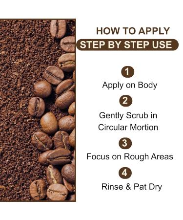Coffee Scrub Body Exfoliator, 350g Anti Cellulite, Anti aging, Removes Dark Circles, Wrinkles, Gift for Women and Men, contains Coffe-Seeds, Sea Salt, Coconut Oil, Leaf Extracts (350g, Coffee Scrub) Coffee Scrub 12 Fl Oz (P  - Buy Online on GoSupps.com
