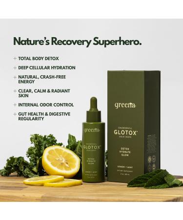 GLOTOX Chlorophyll Liquid Drops 3000mg Sodium Copper Chlorophyllin + Bioavailable Botanicals Clinically Formulated Detox Cleanse Debloat Energy & Gut Support Vegan Non-GMO Lemon Mint Flavor - Buy Online on GoSupps.com