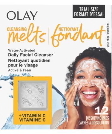 Olay Cleansing Melts + Vitamin C Face Cleanser Water-Activated Face Wash 12 Count 12 Count (Pack of 1) Vitamin C - Buy Online on GoSupps.com