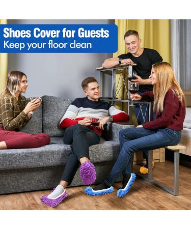Washable 10Pcs Mop Slippers: Soft Microfiber Dust Mops for Floor Cleaning - Reusable Shoes Cover for Women Men Kids - Ideal for Sweeping House, Office, Bathroom, Kitchen - Buy Online on GoSupps.com