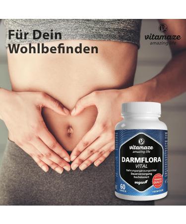 Darmflora Vital Capsules - High Dose Probiotics | 60 Vegan Capsules | 12 Active Cultures + Inulin | 16.2 Billion CFU/Day | Made in Germany - Improve Gut Health - Buy Online on GoSupps.com