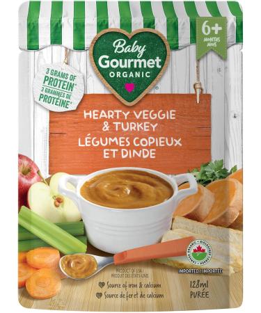 Baby Gourmet Organic Meals - Hearty Veggie & Turkey - Non-GMO BPA-Free No Added Sugar Or Salt No Fillers Or Thickeners 128ml - 16 Pack - Buy Online on GoSupps.com
