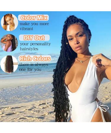 Soft Faux Locs Crochet Hair 22 Inch 7 Packs - Curly Pre Looped Goddess Locs for Black Women - 1B 22 Inch(Pack of 7 - Buy Online on GoSupps.com
