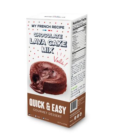 My French Recipe Chocolate Lava Cake Baking Mix (Moelleux au Chocolat), 10.37 Ounce - French Gourmet Molten Lava Brownie Mix Chocolate Cake - With Real Belgian Chocolate Inside 10.37 Ounce (Pack of 1)