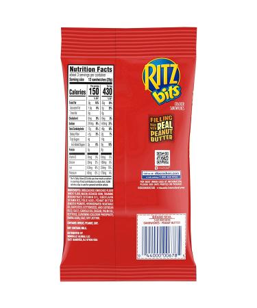 Ritz Bits Peanut Butter Cracker Sandwiches - Big Bag 3oz (Pack of 12), Cheese Flavor - Buy Online on GoSupps.com
