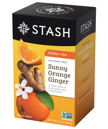 Stash Sunny Orange Ginger Herbal Tea 18 Count (6 Count) Orange Ginger 18 Count (Pack of 6)