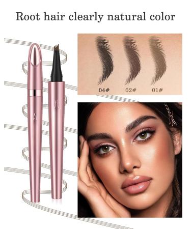 Shop Light Brown 4-Tipped Eyebrow Pencil - Waterproof Smudge-Proof & Long-Lasting 3D Microblading Pen | International Shipping Available - Buy Online on GoSupps.com
