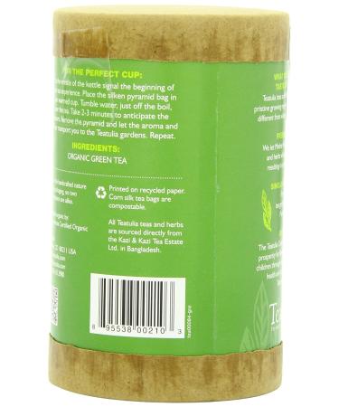 Teatulia Organic Green Tea | 96 Pyramid Bags | Award-Winning, Natural Caffeine, Compostable - Buy Online on GoSupps.com