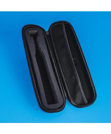 Triple Bristle Toothbrush Travel Case - Portable & Breathable Hard Shell for Travel,Camping,Office - Mesh Pocket for Accessories - Blue/Pink - Buy Online on GoSupps.com