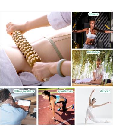Srttr Fascienstab Wood Massage Roller - Anti-Cellulite Beech Wood Body Roller for Legs & Neck - 43 cm Fascia Relief - Buy Online on GoSupps.com