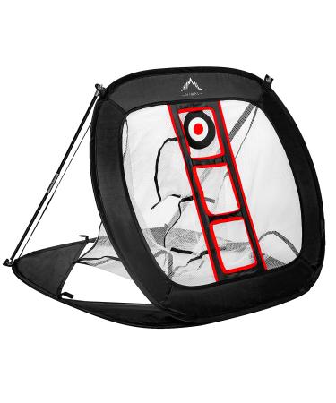 Himal Pop Up Golf Chipping Net Indoor Outdoor Collapsible Golf Accessories Golfing Target Net - for Accuracy and Swing Practice Black-Red
