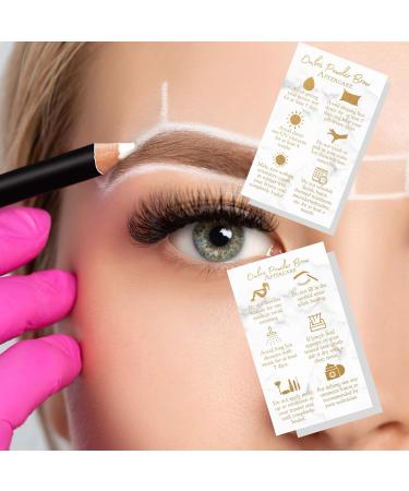 Ombre Powder Brow Aftercare Instructions Cards | 50 Pack | Double Sided 2x3.5 Business Card | Marble & Gold Design - Buy Online on GoSupps.com