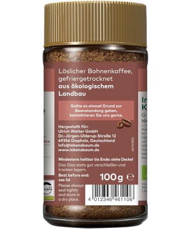  Lebensbaum Lebensbaum Organic Instant Gourmet Coffee 100g - Buy Online on GoSupps.com