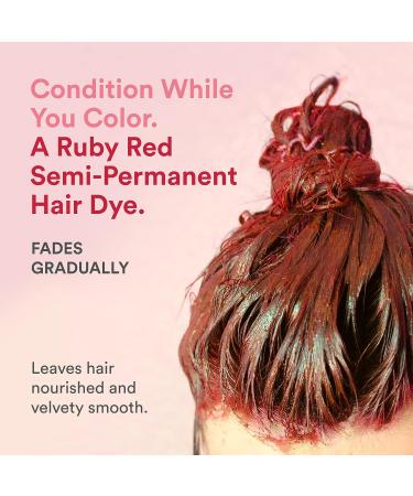 INH Ruby Red Semi-Permanent Hair Color Depositing Conditioner 6oz - Safe Temporary Hair Dye for Vibrant Red Hair - Buy Online on GoSupps.com