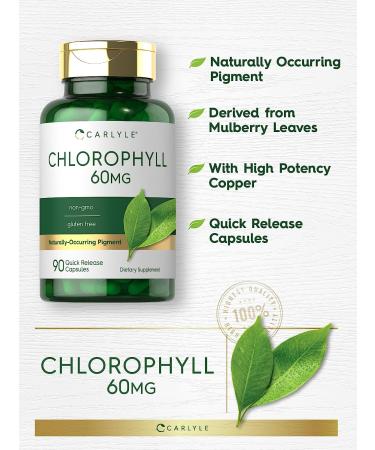 Carlyle Chlorophyll Pills - 90 Capsules, Natural Pigment Supplement - Non-GMO, Gluten-Free - Buy Online on GoSupps.com