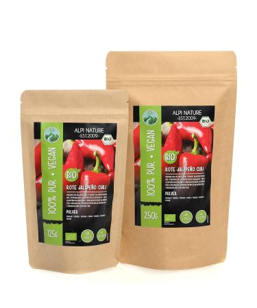 Organic Jalapeno Chili Powder 125g | 100% Pure & Natural | Ground from Controlled Organic Cultivation - Buy Online on GoSupps.com