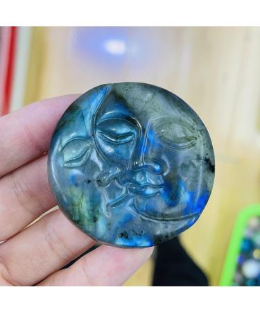 Home Decoration Natural Labrador Crystal Quartz Hand Carved Sun and Moon Home Decor Stones ERTEYIN - Buy Online on GoSupps.com