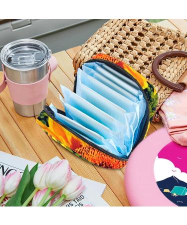Field of Sunflowers Sunset Menstrual Cup Pocket with Zipper - Storage Solution for Teens & Women - Buy Online on GoSupps.com