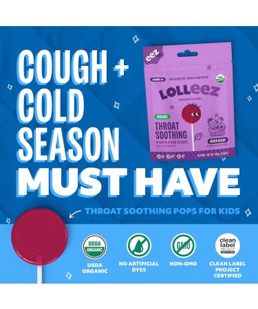 Lolleez Organic Lollipops for Kids Sore Throat Relief Mixed Berry Perfect for Soothing A Sore Throat While Tasting Great Mixed Berry Flavor 28 Count Mixed Berry 28 Count - Buy Online on GoSupps.com