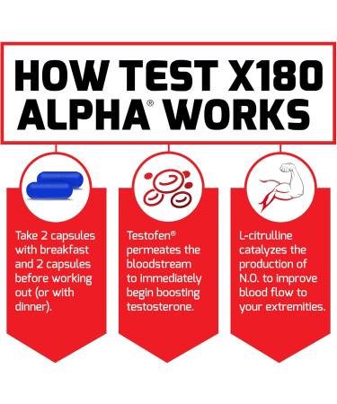 Force Factor Test X180 Alpha Testosterone Booster - Build Lean Muscle & Increase Strength | 120 Capsules - Buy Online on GoSupps.com