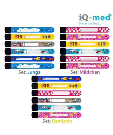 Emergency Bracelet for Children by iQ-med | Waterproof Writeable & Reusable | Set of 6 for Girls - Ideal for Safety & Fun - Buy Online on GoSupps.com