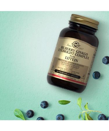 Solgar Bilberry Ginkgo Eyebright Complex 60 Capsules - Eye Health Antioxidant Support with Vitamins A, C & E - Vegan, Gluten Free, Dairy Free, Kosher - Buy Online on GoSupps.com