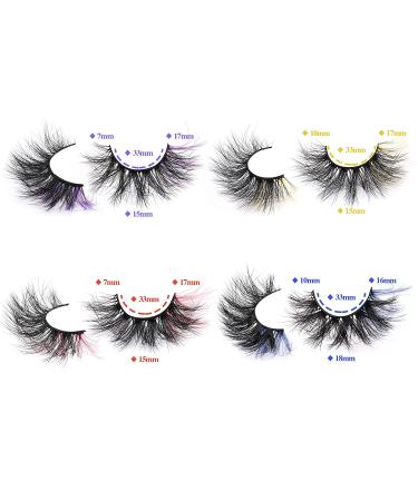 HeyAlice 5D Colored Mink Wispy Cat Eye Lashes Pack - 4 Colors Mixed for Daily & Party - Yellow & More | Cosplay False Eyelashes - Buy Online on GoSupps.com