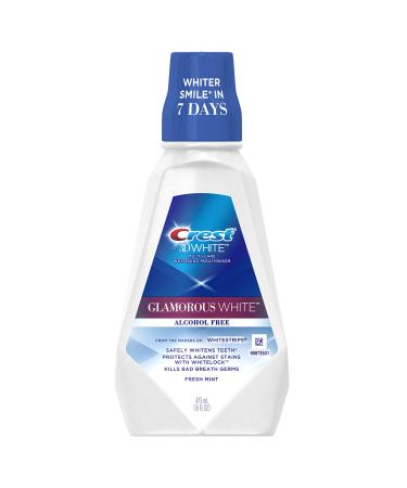 Crest 3D White Glamorous White Alcohol Free Multi-Care Whitening Mouthwash Fresh Mint 473 mL
