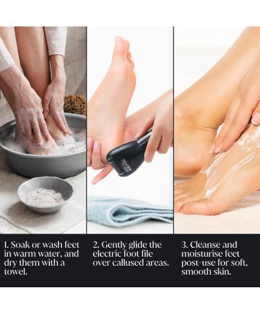 BarberBoss Electric Foot File Hard Skin Remover - Callus Remover Foot Files for Hard Skin Feet Hard Skin Remover Electric Professional Pedicure Set for Feet QR-5081 Black - Buy Online on GoSupps.com