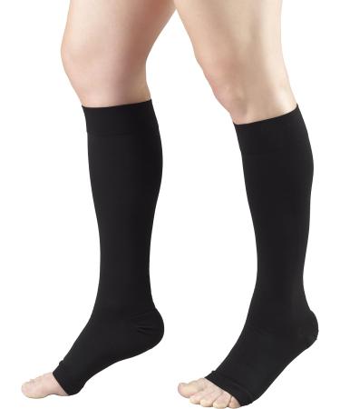 Truform Compression Knee High Stockings 15-20 mmHg Open Toe - Black X-Large 2 Count | Best International Shipping - Buy Online on GoSupps.com