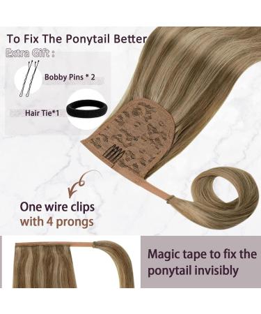 Runature 45cm Real Hair Braid Extensions - Blonde Highlight Ponytail 80g Human Hair #10P16 - Buy Online on GoSupps.com