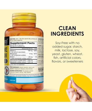 MASON NATURAL Glucosamine Chondroitin 1500/1200 with Vitamin C Supports Joint Health for Normal Flexibility & Mobility* 60 Capsules - Buy Online on GoSupps.com