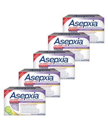 Asepxia Cleansing Bar Softening, 4 Ounce Multipack (Pack of 5) 4 Ounce (Pack of 5) Softening Bar