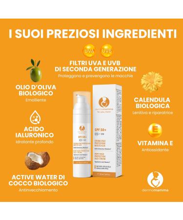  dermomamma Face Cream with very high SPF 50+ Moisturizes Prevents dark spots Suitable for use during pregnancy and breastfeeding 50 ml - Buy Online on GoSupps.com
