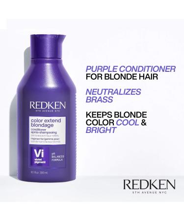 REDKEN Blondage Purple Shampoo & Conditioner Set | Hair Toner for Blonde & Color Treated Hair | Neutralizes Brassy Tones | Citric Acid Formula | 10.1 Fl. Oz (Pack of 2) - Buy Online on GoSupps.com