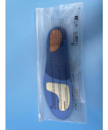 Orthopedic Gel Shoe Inserts for Heel Spur & Flat Feet - Plantar Fasciitis Insoles for Men & Women - Blue M (EU42-44) - 28cm - Buy Online on GoSupps.com