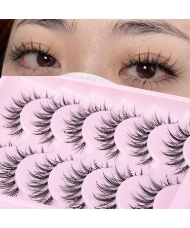 Manga Cat Eye False Eyelashes - Natural Look Wispy Lashes - Asian Korean Cosplay Faux Mink - 6 Pairs - Buy Online on GoSupps.com