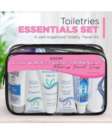 ASOM Women's Travel Toiletries Kit - 36 Pc. TSA Approved Hygiene Essentials Set - Buy Online on GoSupps.com