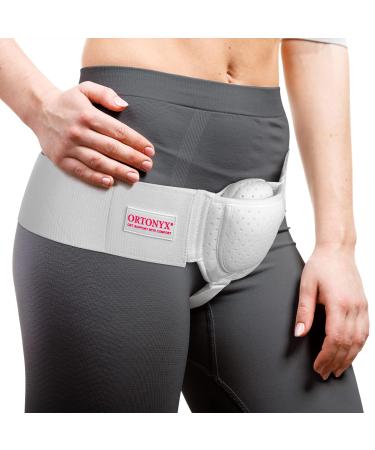 ORTONYX Inguinal Groin Hernia Belt with Removable Compression Pad - Adjustable Support Truss for Men and Women - White (S/M) - Buy Online on GoSupps.com