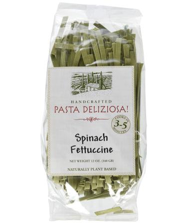 Pasta Deliziosa! Handcrafted Pasta, Spinach Fettuccine, 12 Ounce