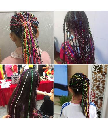 Colorful Hair Wrap String for Braids - Set of 20 Fashionable Elastic Stretch Accessories - Buy Online on GoSupps.com