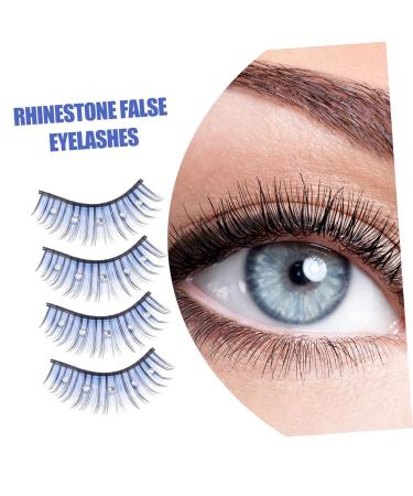 FRCOLOR 5 Pairs Handmade Eye Lashes - Soft Thick Reusable Black False Eyelashes with Color Fiber Rhinestones for Cosplay - 5D Artificial Eyelashes (Pack of 1 - Buy Online on GoSupps.com
