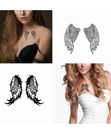 Wing Party Favors: Tattoonova 6 Sheets Temporary Tattoos for Women - Angel Body & Face Sleeve Fake Tattoos - Buy Online on GoSupps.com